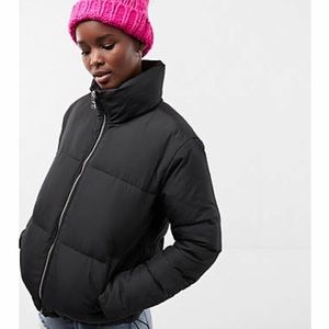 Zip Front Short Puffer Coat